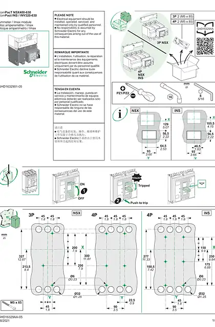 schneider施耐德ComPacT NSX400-630_ ComPact INS _ INV320-630 - Ammeter _ Imax module - 说明页